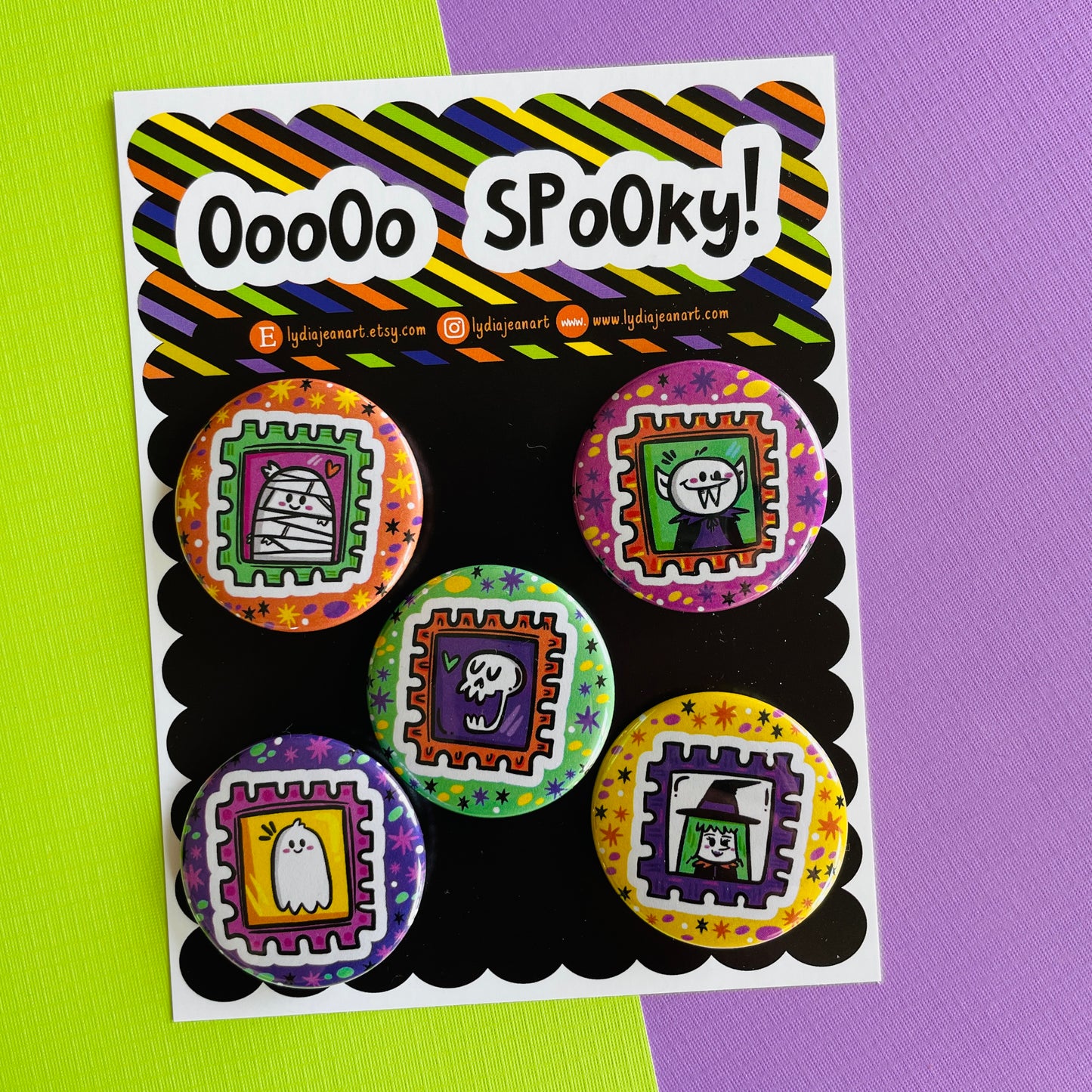 Spooky Stamps Button or Magnet Set