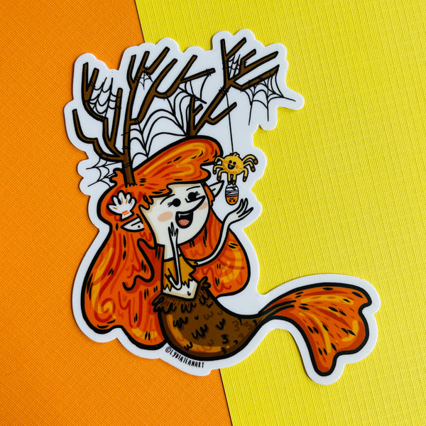 Sea Spider Mermaid Vinyl Sticker