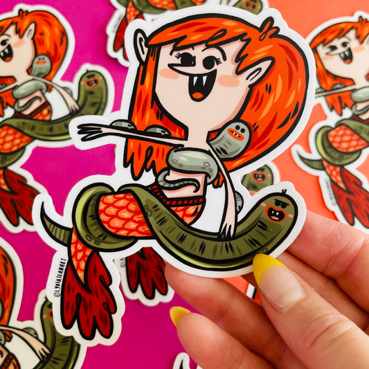 Vampire Leech Mermaid Vinyl Sticker