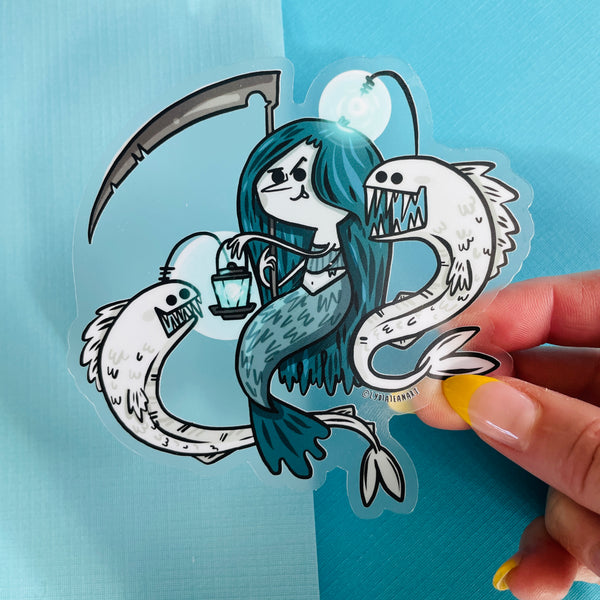 Viper Fish Reaper Mermaid Vinyl Sticker