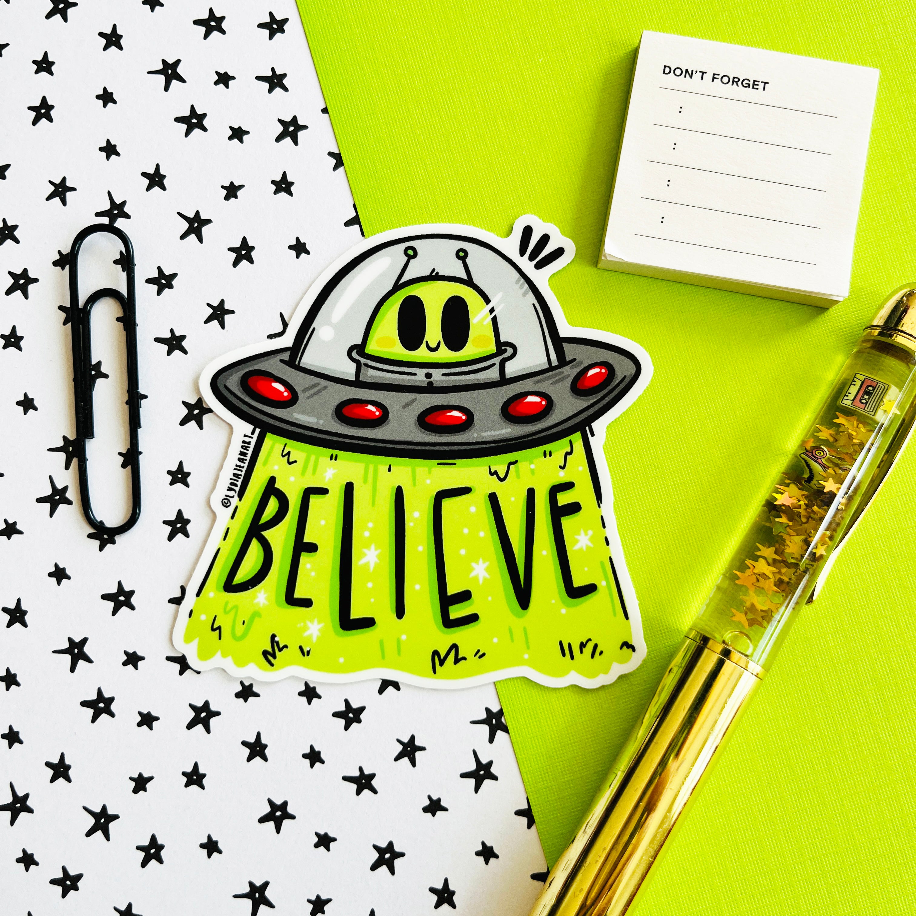 UFO / UAP BELIEVER Vinyl Sticker – Little Ghost Shack