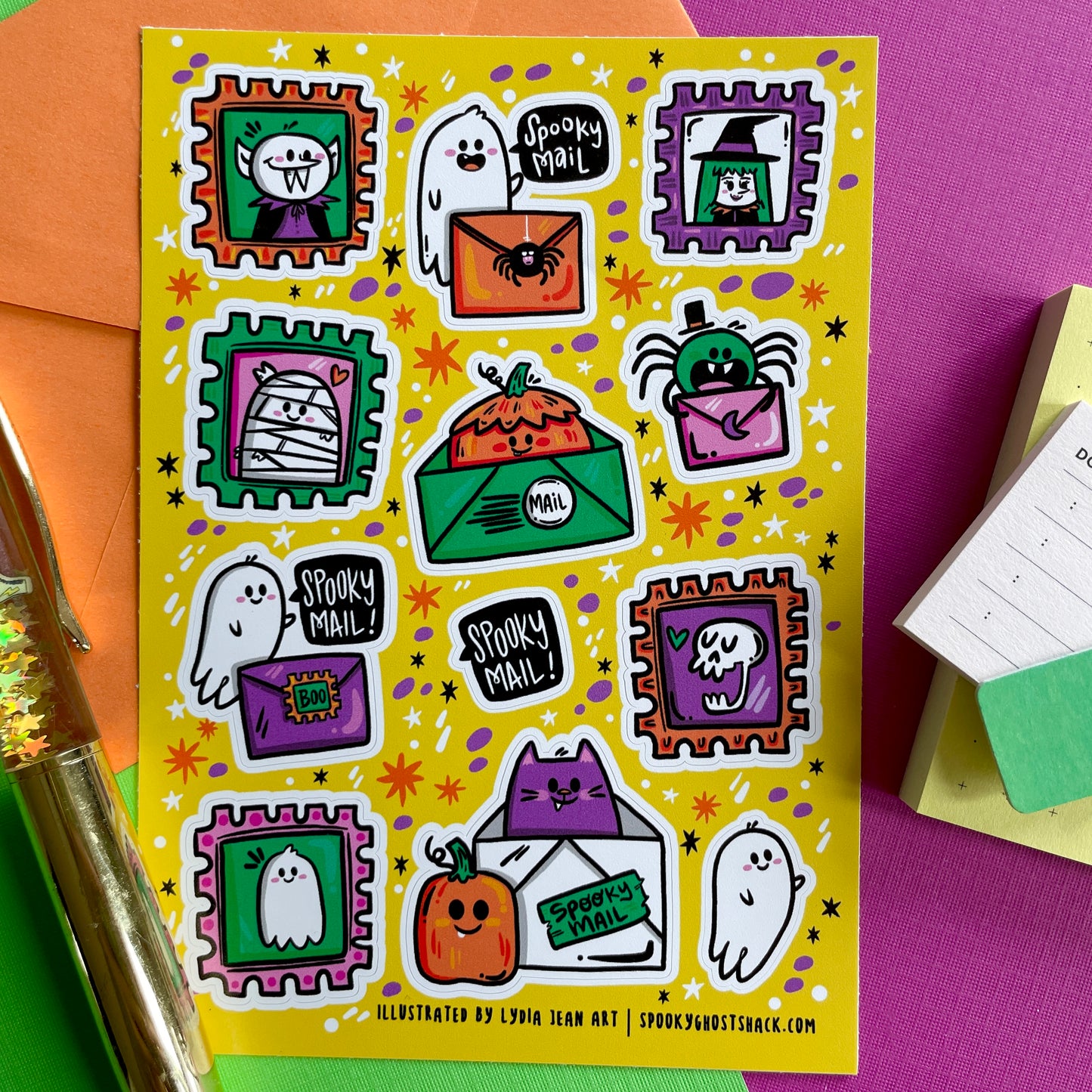 Spooky Stamps Sticker Sheet