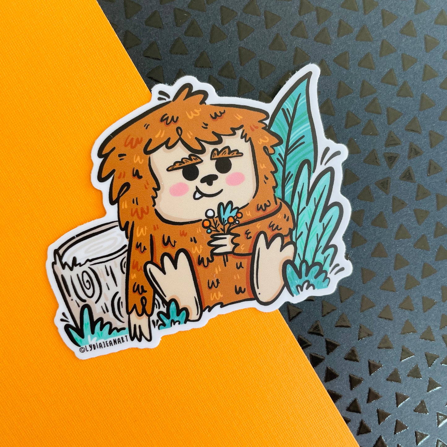 Bigfoot in Flowers Vinyl Sticker