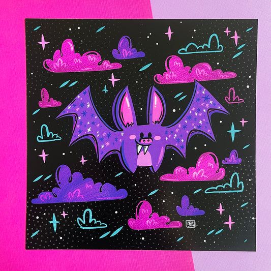 Purple Bat Art Print