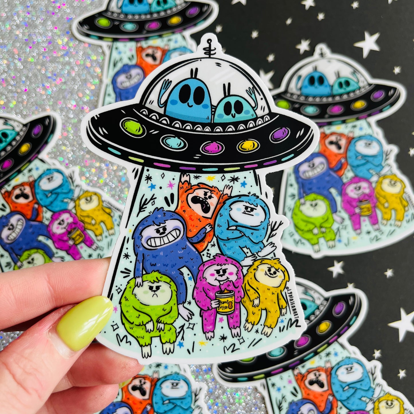 UFOs <3 Bigfoot Vinyl Sticker