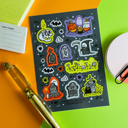 Spooky Graveyard Sticker Sheet