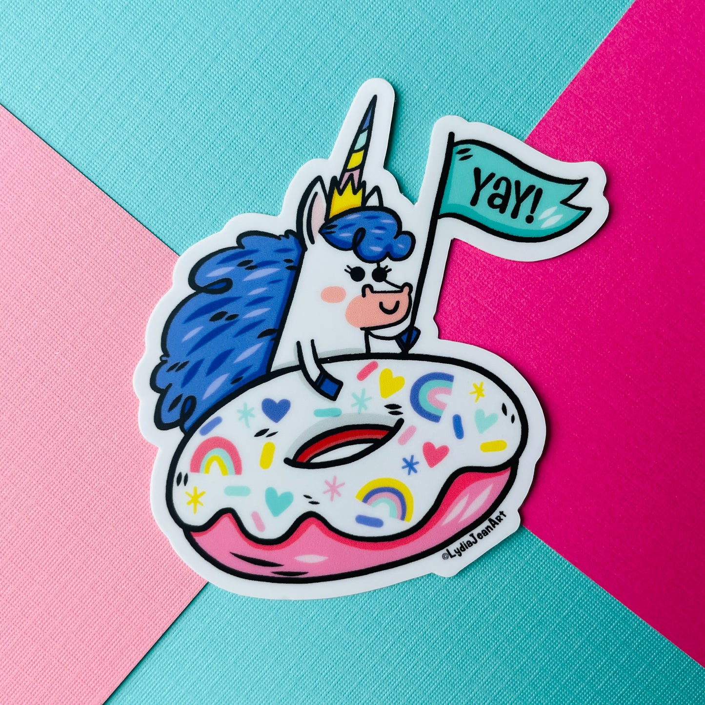 Unicorn Donut Vinyl Sticker