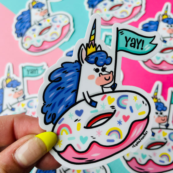 Unicorn Donut Vinyl Sticker