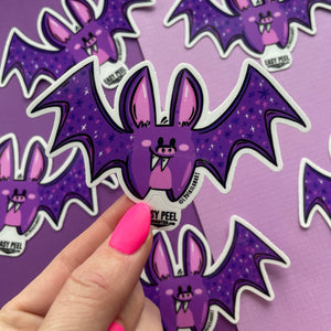 Purple Galaxy Bat Vinyl Sticker