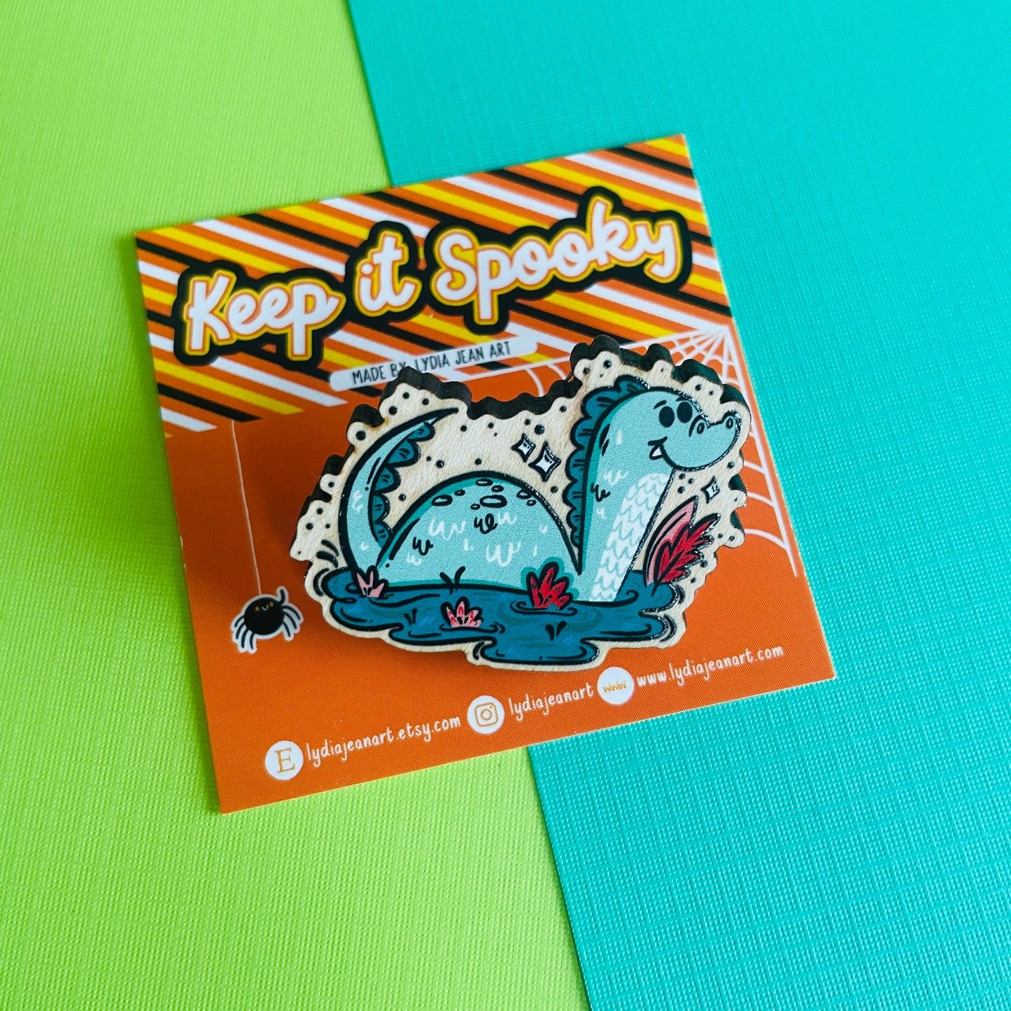 Wooden Nessie Pin