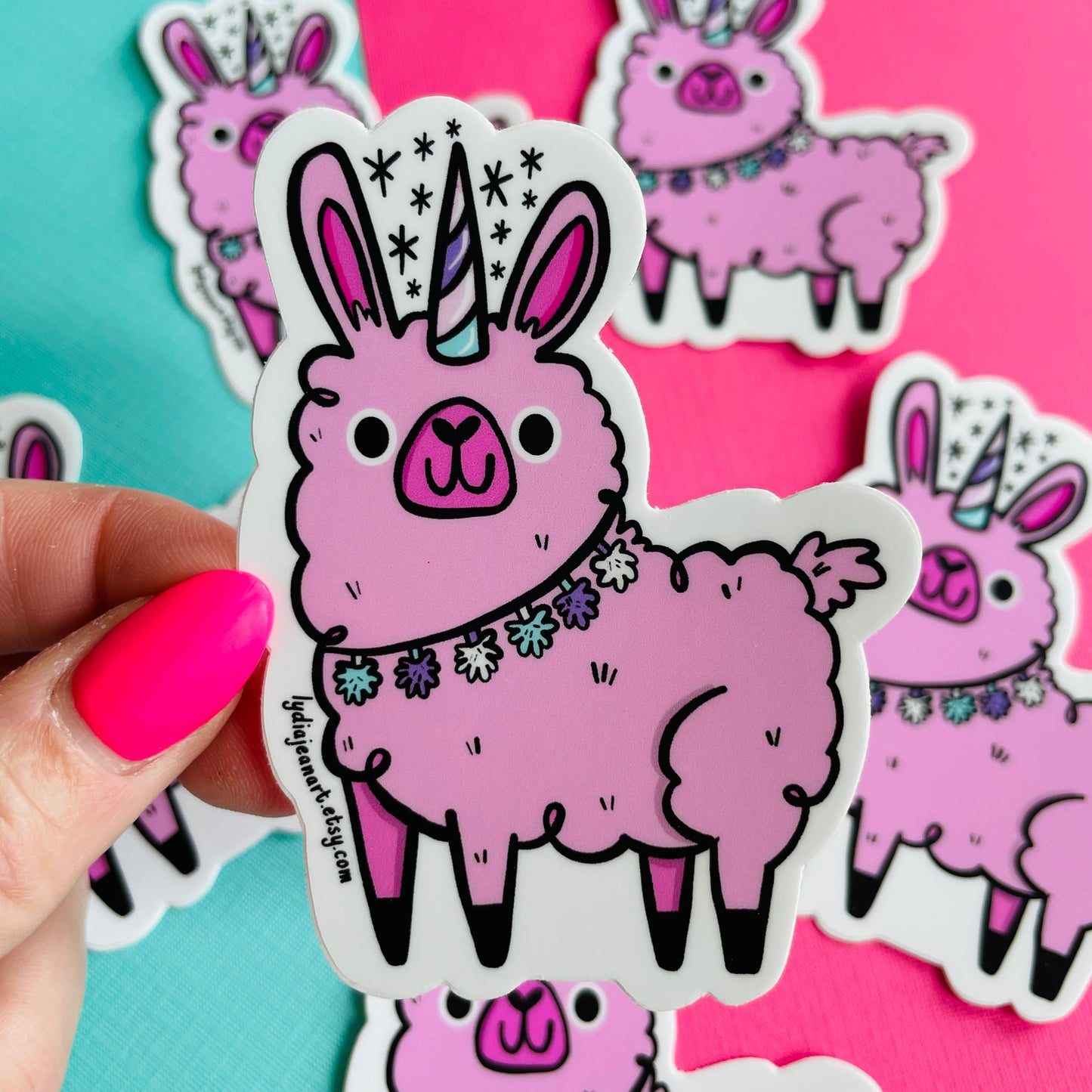 Little Pink Llamacorn Vinyl Sticker