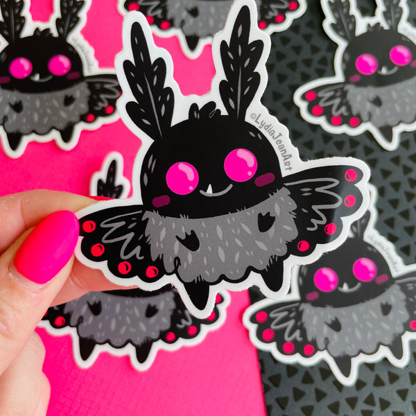 Pink Eyed Mothman Vinyl Sticker