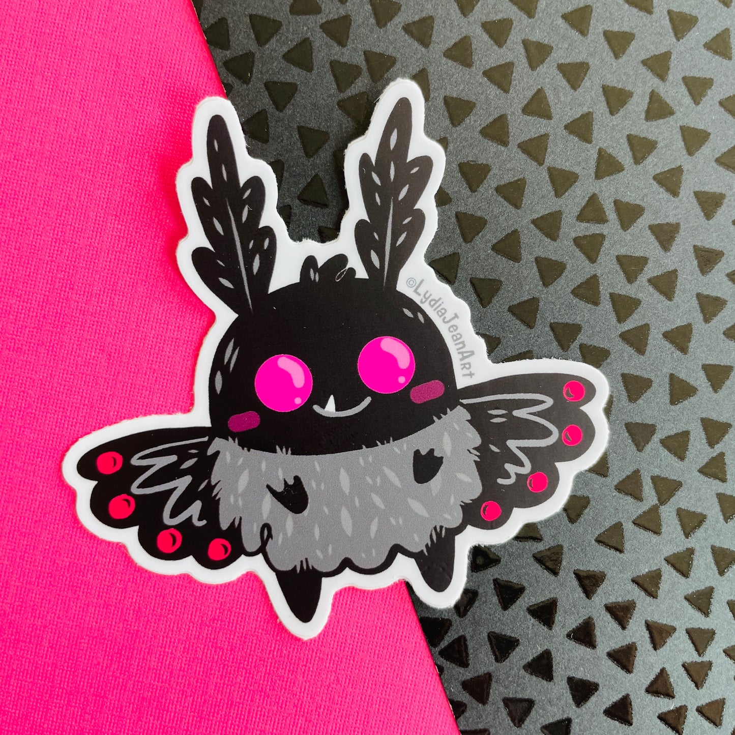 Pink Eyed Mothman Vinyl Sticker