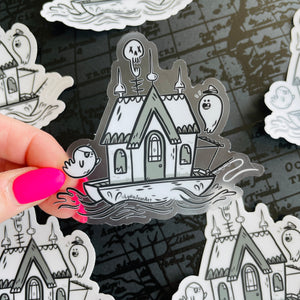 Ghost Houseboat Transparent Vinyl Sticker