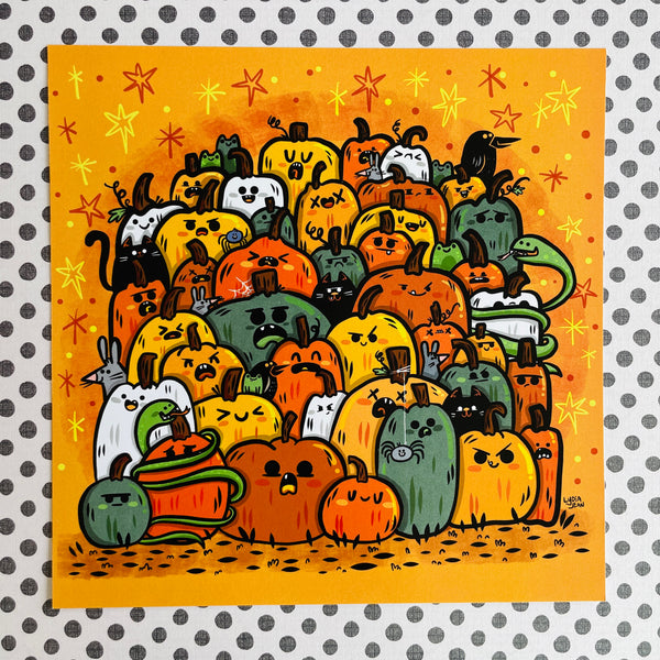 "Pumpkin Pile" Art Print