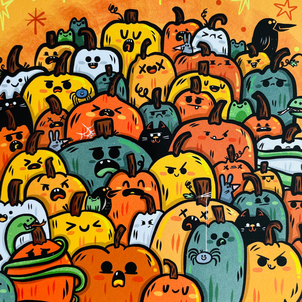 "Pumpkin Pile" Art Print