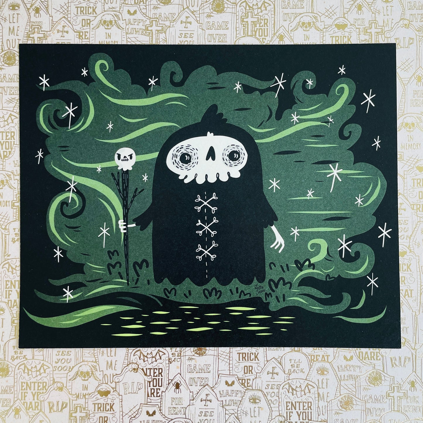 "Green Grim" Art Print