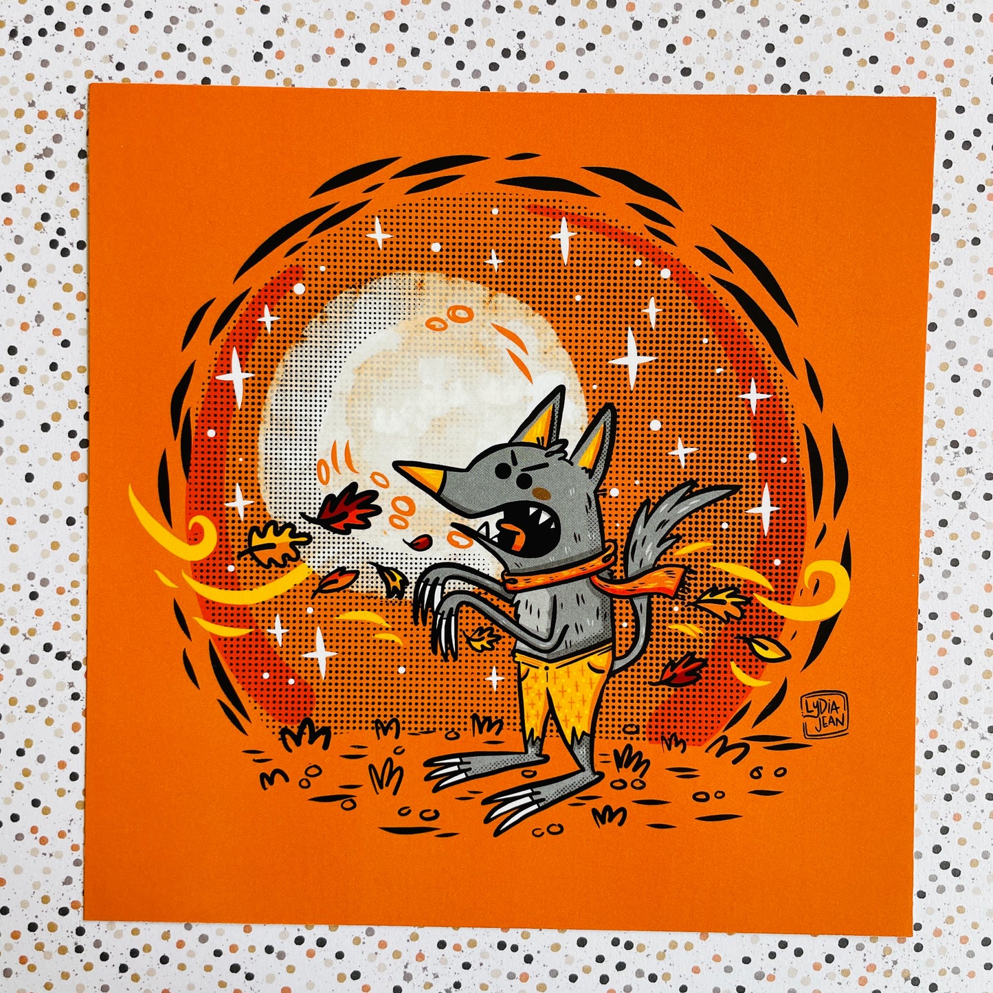 "Blustery Werewolf" Art Print