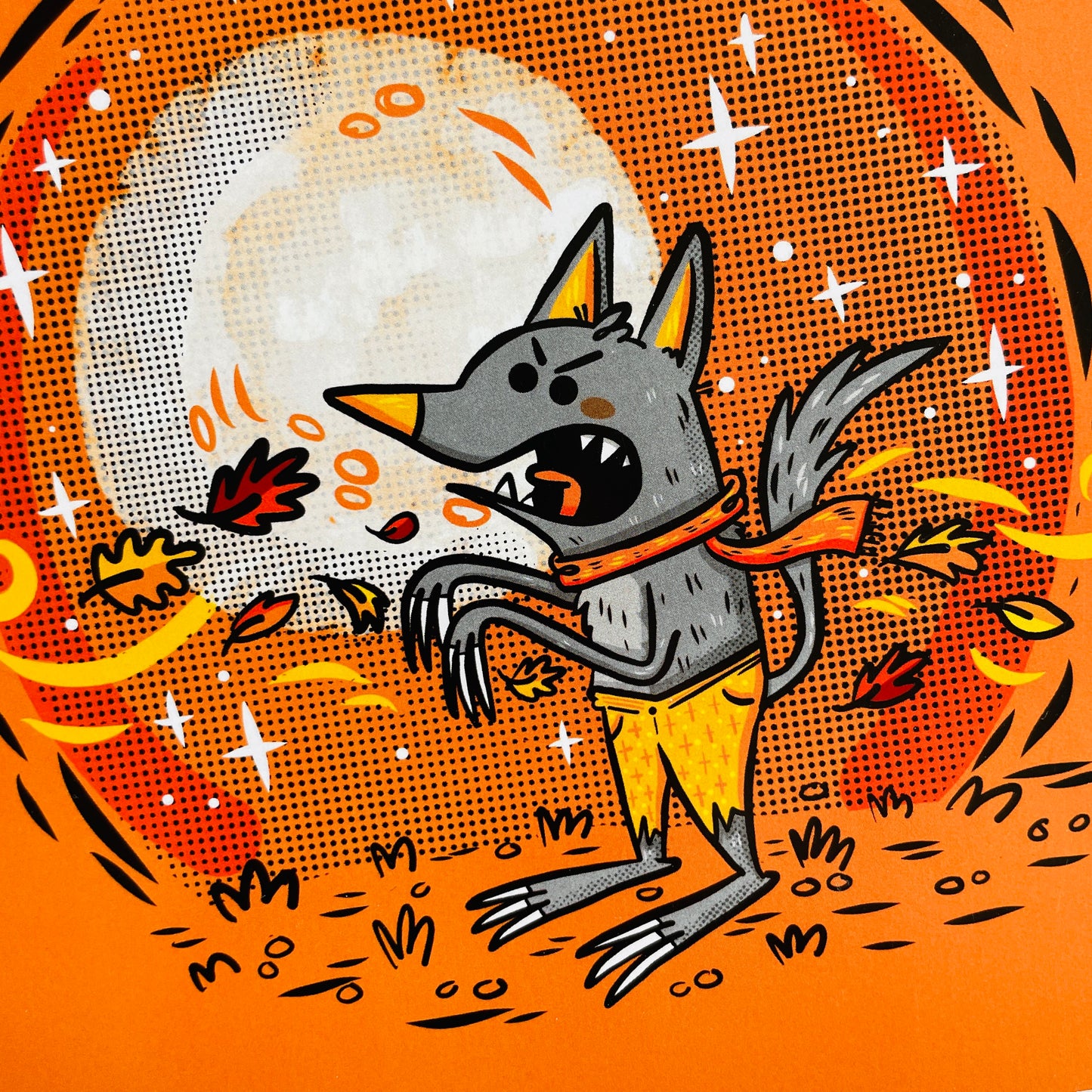 "Blustery Werewolf" Art Print