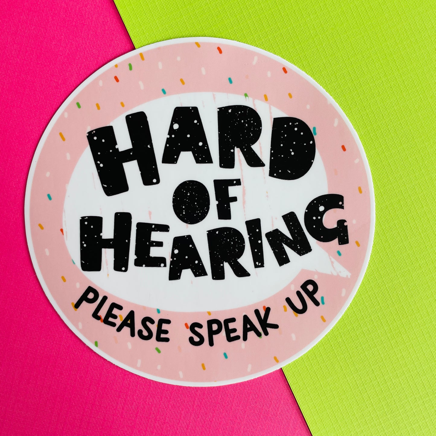 "Jumbo Hard of Hearing" 5 Inch Vinyl Sticker