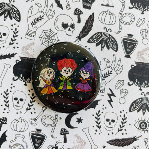 Witch Sister Trio Button / Magnet