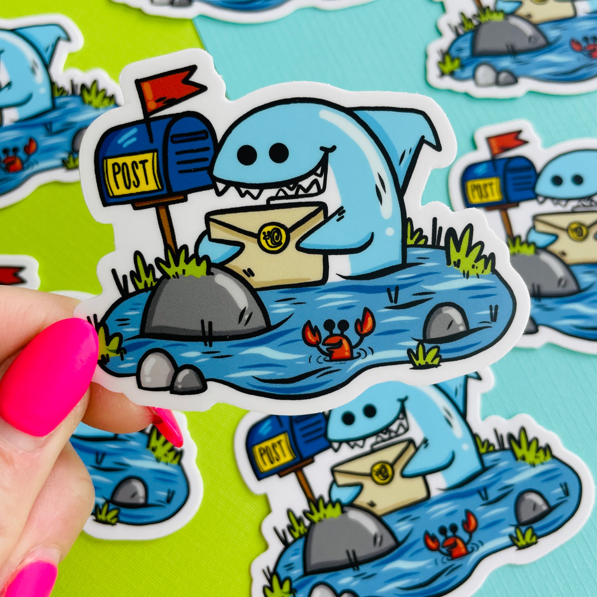 Shark Mail Vinyl Sticker
