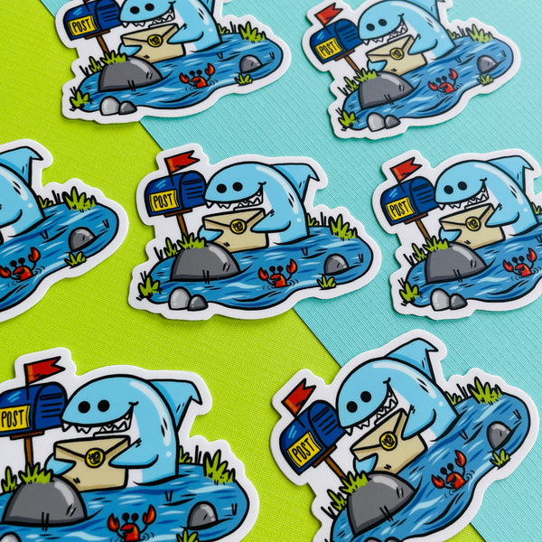 Shark Mail Vinyl Sticker