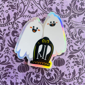Shiny Holographic Ghostie Duo Vinyl Sticker
