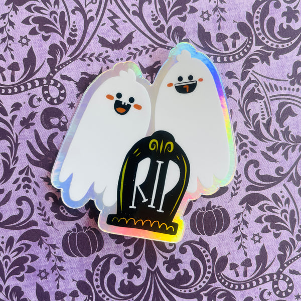 Shiny Holographic Ghostie Duo Vinyl Sticker