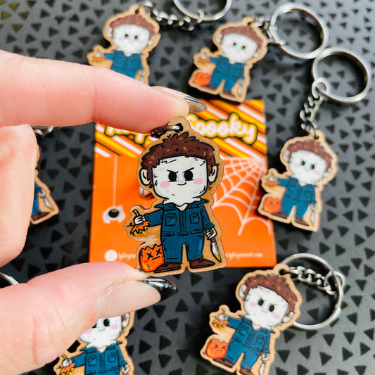 Lil Michael Wooden Keychain