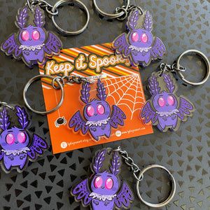 Purple Mothman Acrylic Keychain