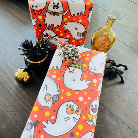 Ghosties in Costume Wrapping Paper