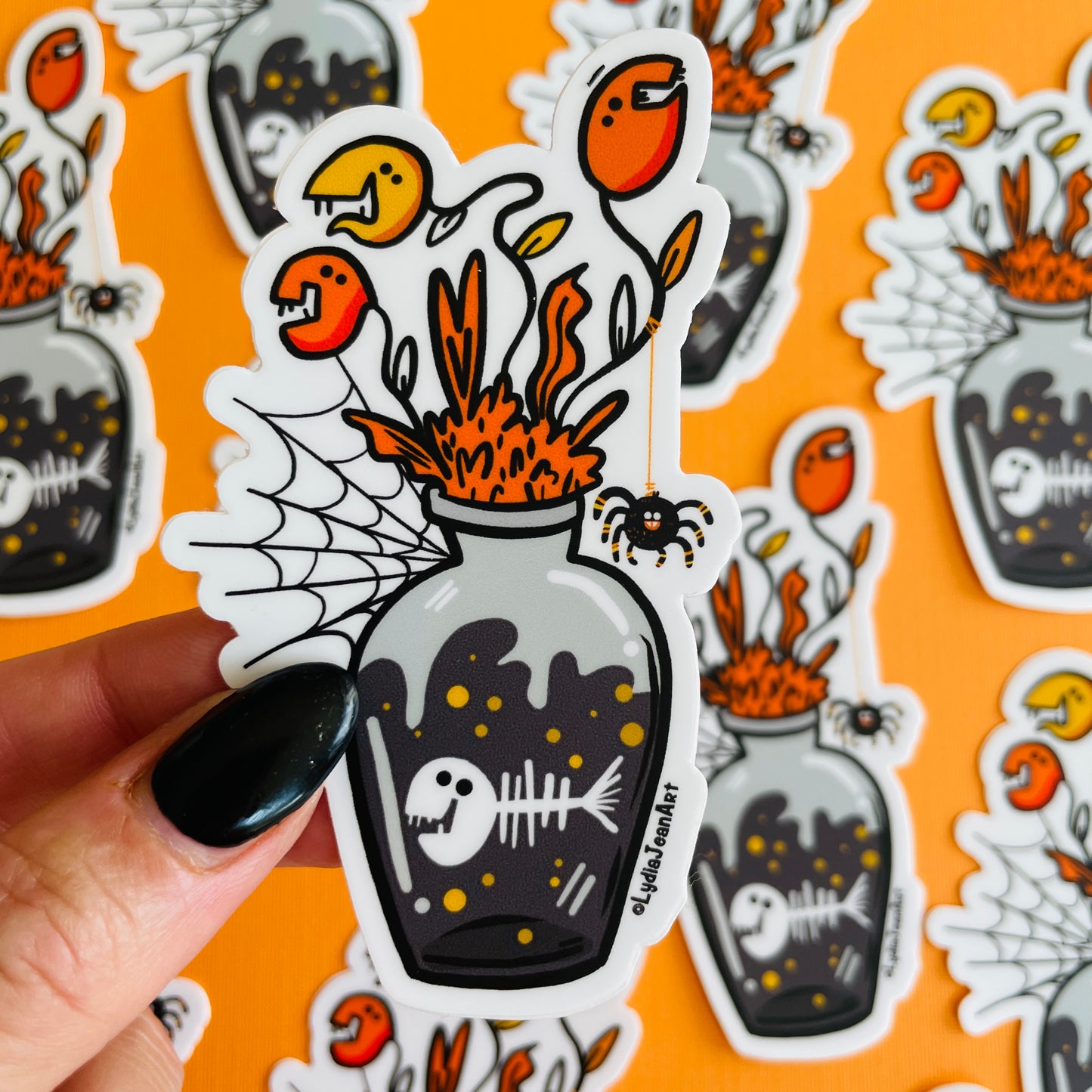 Spooky Vase Vinyl Sticker