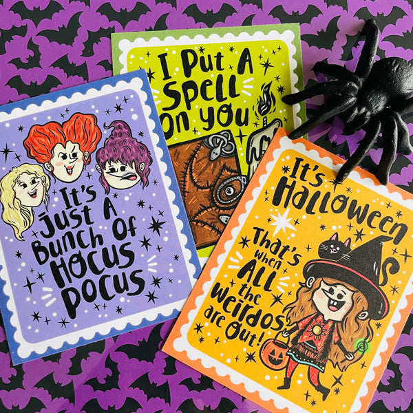 Witchy Sister's Spooky Postcard Set
