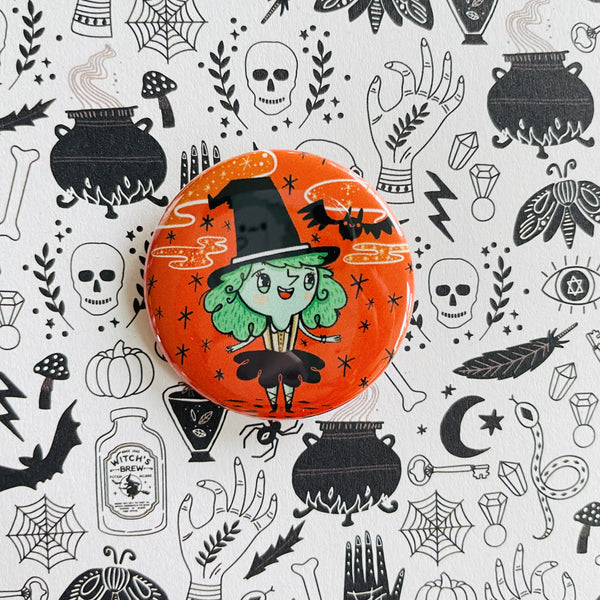 Cute Little Witch Button / Magnet