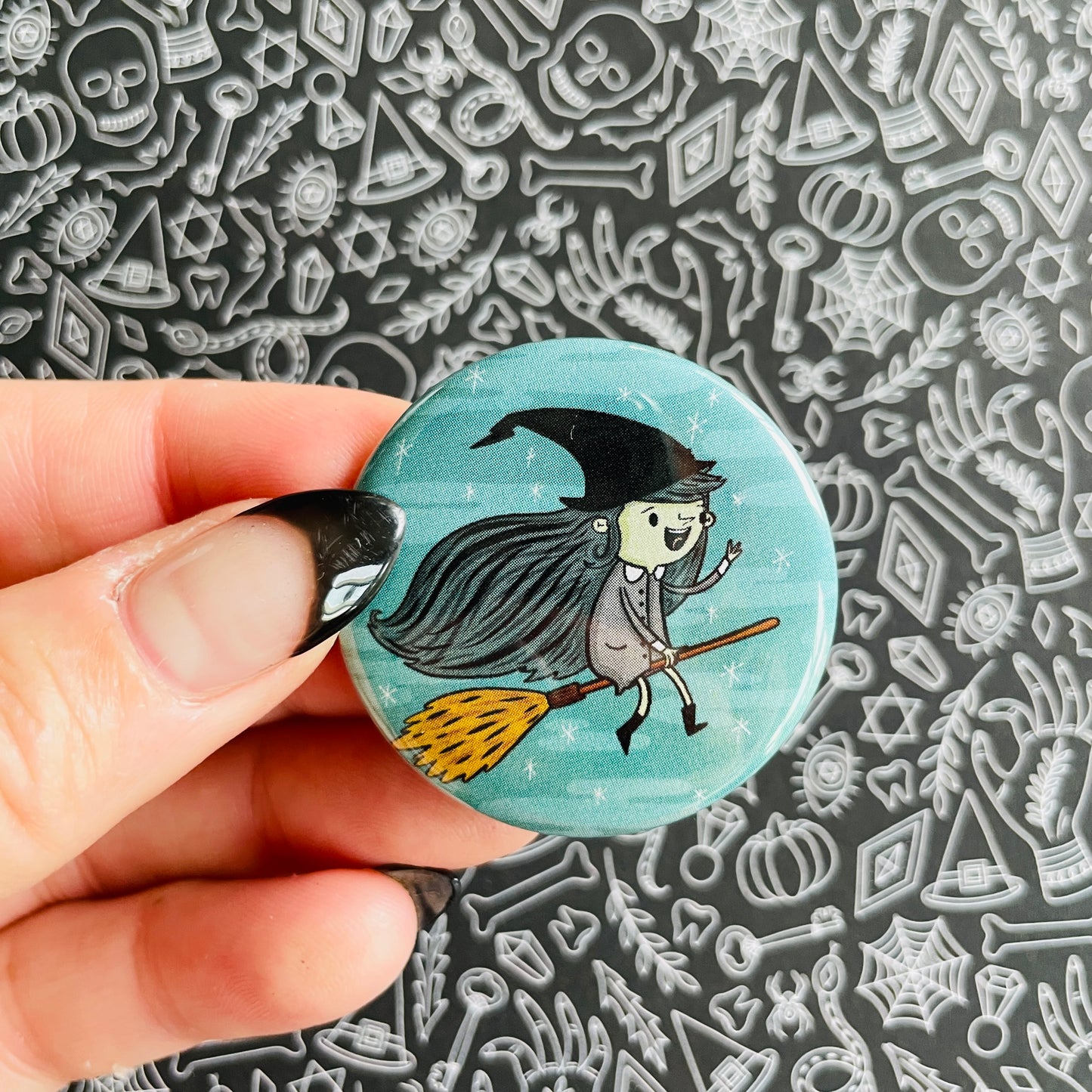 Broom Ride Button / Magnet