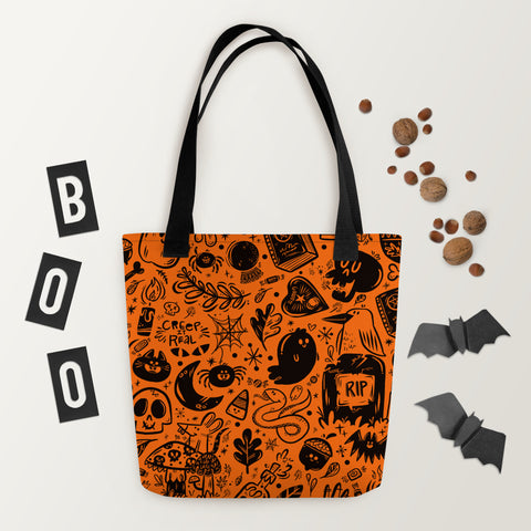 Spooky Stuff Tote bag - Orange