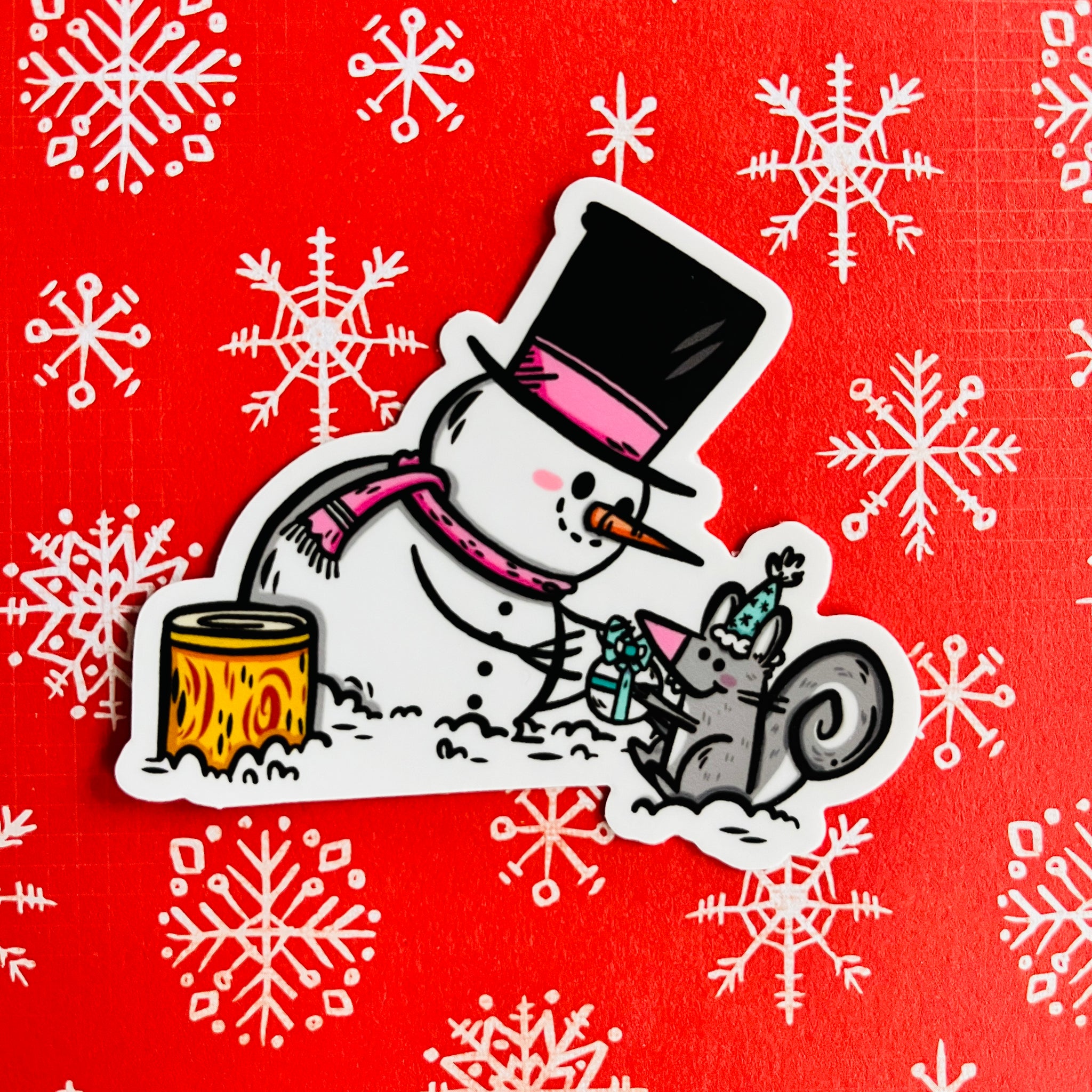 Holiday Snowman Vinyl Sticker
