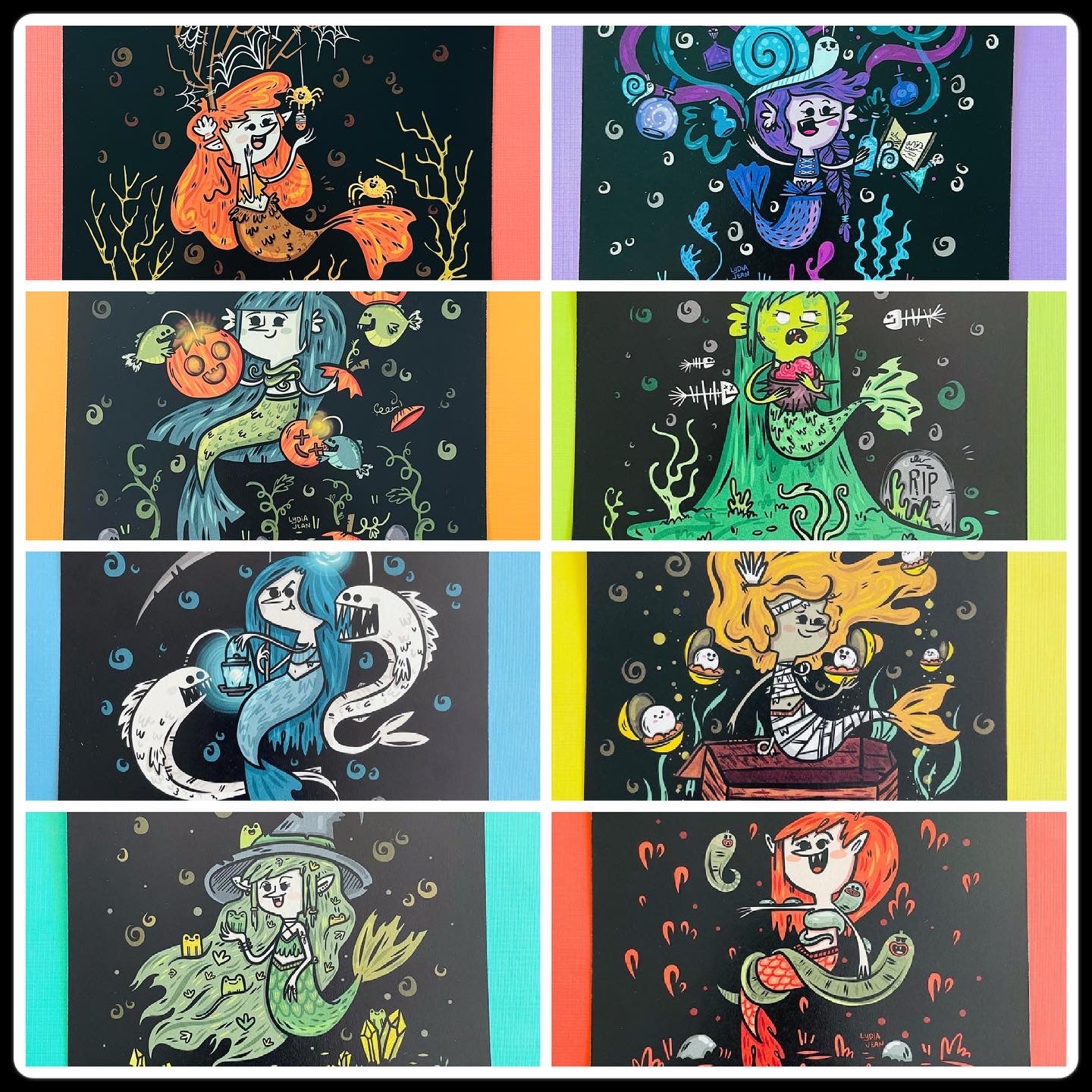 Spooky Mermaids Art Prints