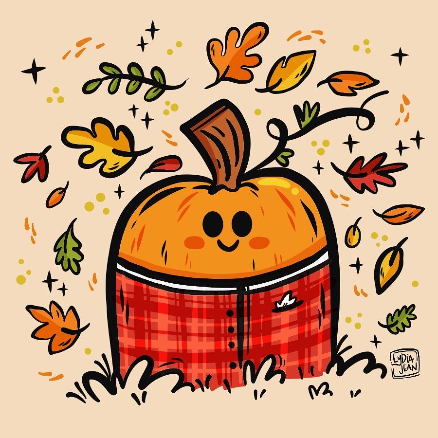 Hello Fall Pumpkin Art Print