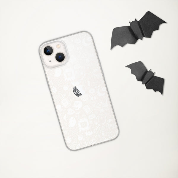 Spooky Stuff Transparent/Clear iPhone Case - White Printing