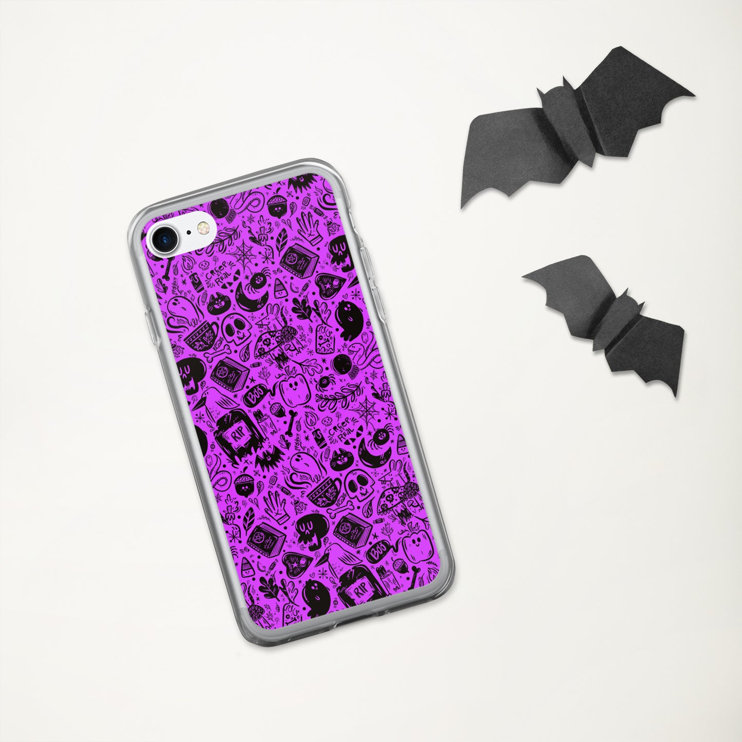 Spooky Stuff iPhone Case - Purple Cover Little Ghost Shack Spooky Stuff iPhone Case - Purple Cover Little Ghost Shack