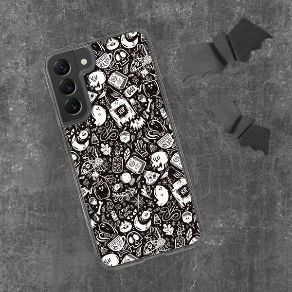 Spooky Stuff Samsung Case - Black Case with White Printing